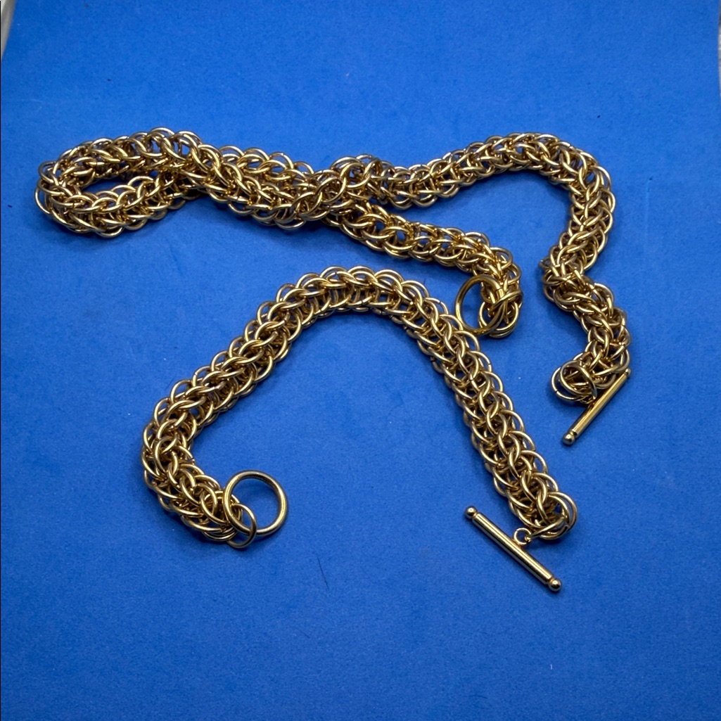 Gold Chain Link Necklace & Bracelet Set